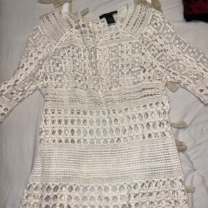 Elegant White Crochet Top